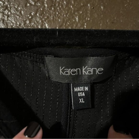 Sequin Black Midi Cocktail Dress with Half Length Sleeves, Karen Kane Size XL - Picture 2 of 7